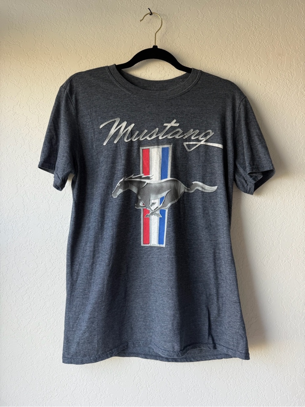 Ford Mustang Graphic Tee - Charcoal with Red & Blue Accents